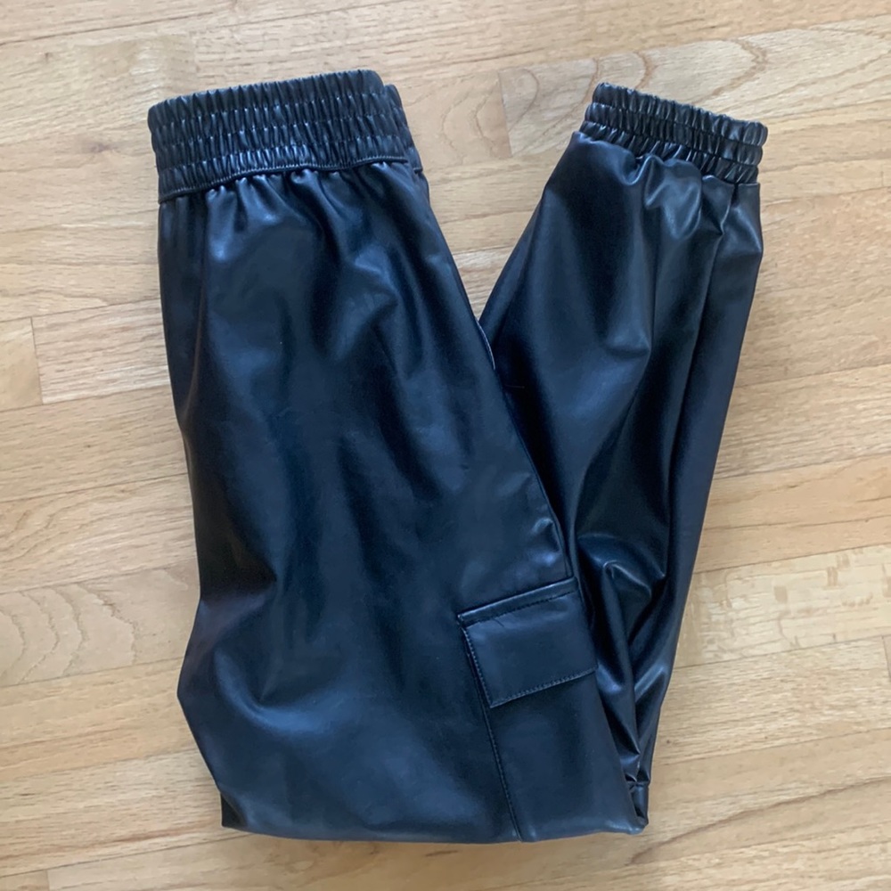 Leather joggers